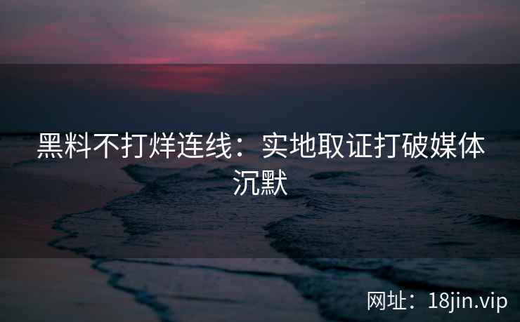 黑料不打烊连线:实地取证打破媒体沉默 黑料不打烊连线:实地取证打破媒体沉默