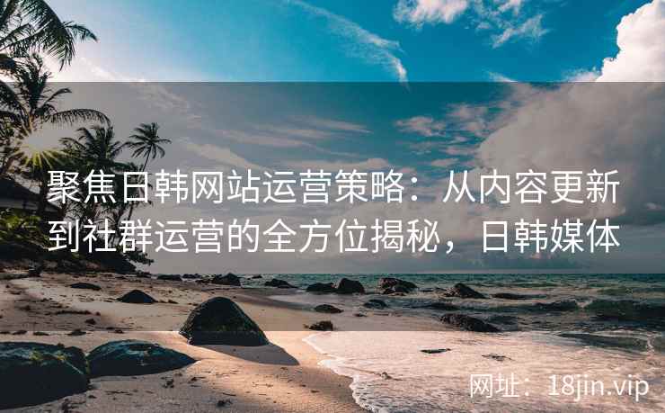 聚焦日韩网站运营策略：从内容更新到社群运营的全方位揭秘，日韩媒体
