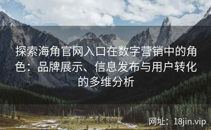 探索海角官网入口在数字营销中的角色：品牌展示、信息发布与用户转化的多维分析